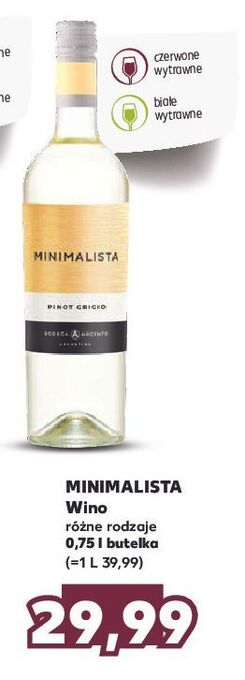 Kaufland Wino minimalista pinot grigio oferta