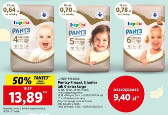 Lidl Pieluchomajtki 6 extra large lupilu pants premium oferta