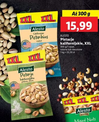 Lidl Pistacje niesolone alesto oferta