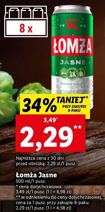 Lidl Piwo łomża jasne (dawniej export) oferta