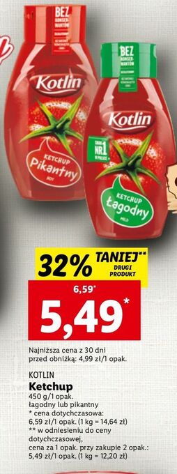 Lidl Ketchup łagodny kotlin oferta