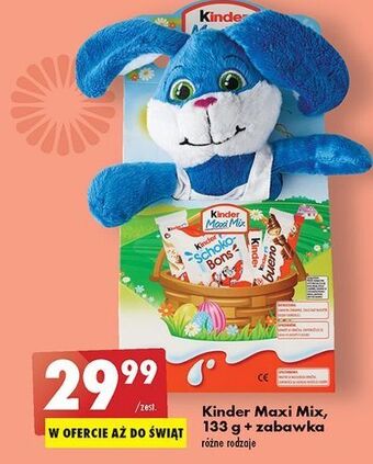 Biedronka Zestaw wielkanocny + maskotka kinder maxi mix oferta