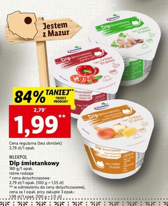 Lidl Dip śmietankowy z karmelizowaną cebulką i cheddarem mlekpol oferta