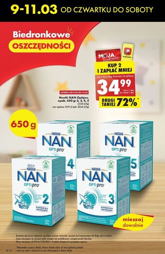 Biedronka Mleko 2 nestle nan optipro oferta