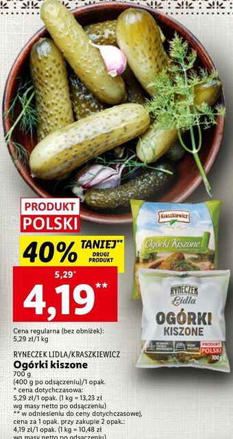 Lidl Ogórki kiszone ryneczek lidla oferta