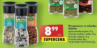 Biedronka Sól morska z pieprzem czarnym - młynek kamis specialite oferta