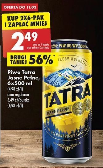 Biedronka Piwo tatra jasne pełne oferta