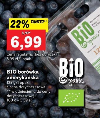 Lidl Borówki amerykańskie bio organic oferta