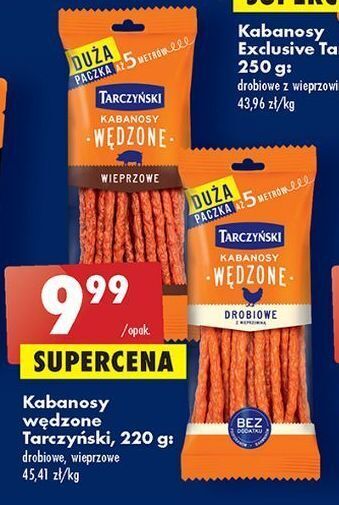 Biedronka Kabanosy wędzone drobiowe tarczyński oferta