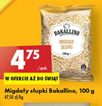 Biedronka Bakallino Migdały słupki 100g oferta