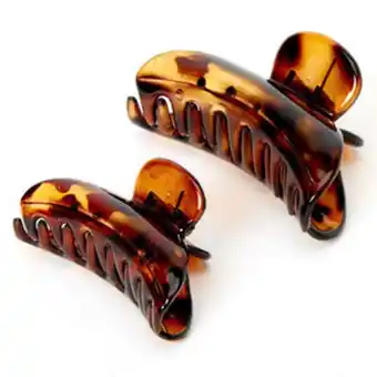 Claire's Solid tortoiseshell hair claws - brown, 2 pack oferta