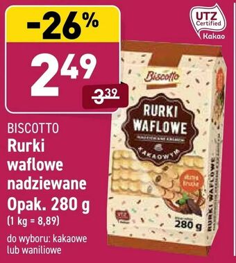 Rurki waflowe nadziewane