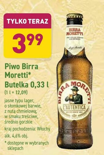 ALDI Piwo Birra Moretti oferta