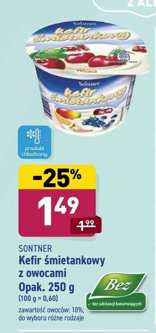 ALDI Kefir śmietankowy z owocami oferta