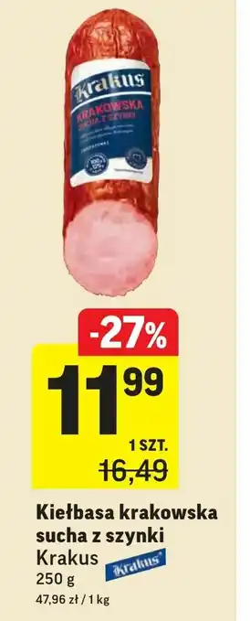 Intermarche Kiełbasa krakowska sucha z szynki oferta