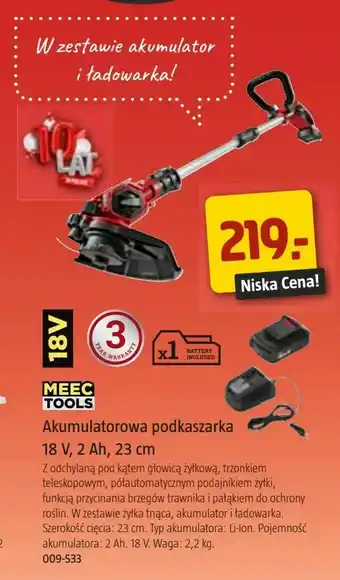 Jula Akumulatorowa podkaszarka 18 V, 2 Ah, 23 cm oferta