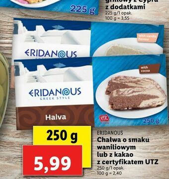 Lidl Chałwa o smaku waniliowym lub z kakao z certyfikatem UTZ oferta