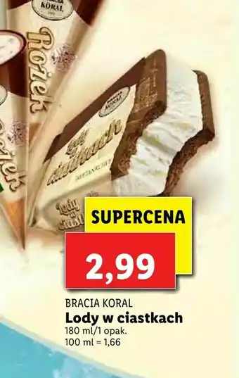 Lidl Lody w ciastkach oferta