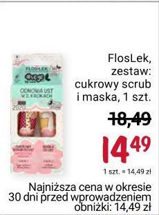 Rossmann Zstaw w pudełku odnowa ust 2 krokach cukrowy scrub do wiśniowy 14 g + maska cytrynowa 14g floslek zestaw oferta