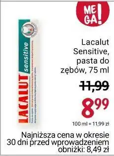 Rossmann Pasta do zębów lacalut sensitive oferta