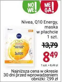 Rossmann Maseczka do twarzy w płachcie nivea q10 oferta