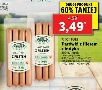 Lidl Parówki z filetem z indyka oferta