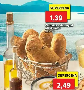 Lidl Ciabatta z zielonymi oliwkami** oferta