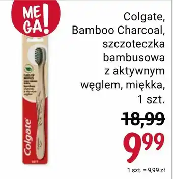 Rossmann Colgate, Bamboo Charcoal, szczoteczka bambusowa z aktywnym węglem, miękka oferta