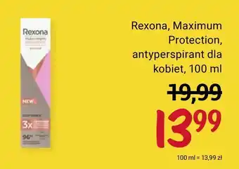 Rossmann Rexona, Maximum Protection, antyperspirant dla kobiet, 100 ml oferta