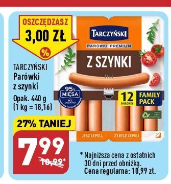 ALDI Parówki z szynki tarczyński oferta