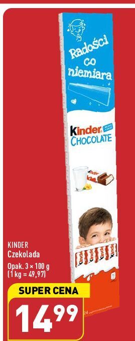 ALDI Batoniki z mlecznej czekolady nadzieniem mlecznym kinder chocolate oferta