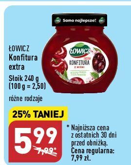 ALDI Konfitura wiśniowa łowicz oferta