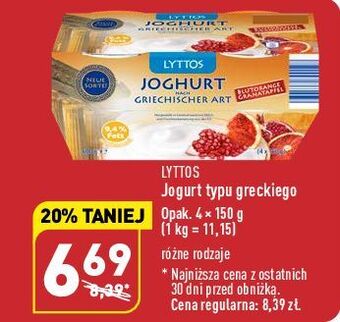 ALDI Jogurt typu greckiego granat z czerwoną pomarańczą lyttos oferta