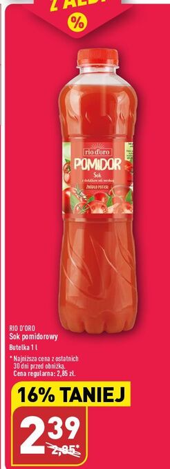 ALDI Sok pomidorowy z solą morską rio d'oro oferta