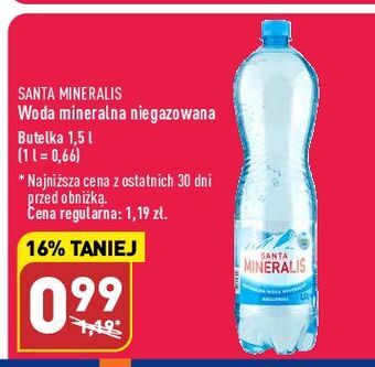 ALDI Woda niegazowana santa mineralis oferta