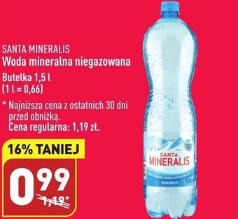 ALDI Santa Mineralis woda mineralna niegazowana 1,5l oferta