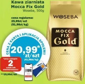 Społem Woseba mocca fix gold kawa palona ziarnista 500 g oferta