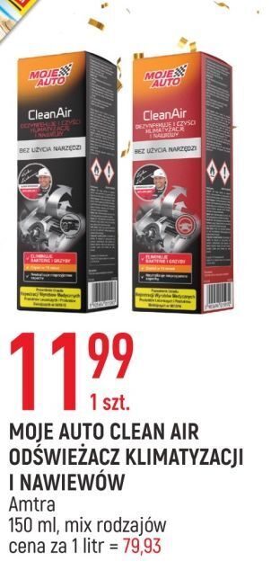 E.Leclerc Odświeżacz clean air do klimatyzacji świeży moje auto oferta
