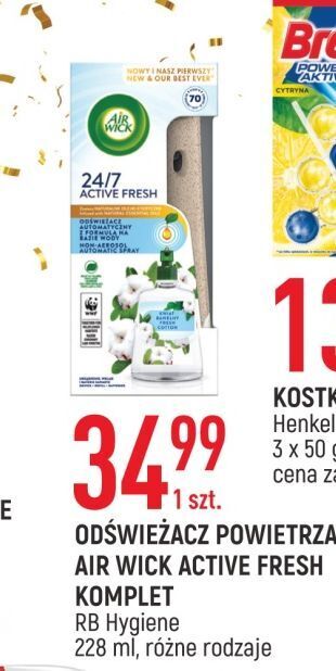 E.Leclerc Odświeżacz powietrza kwiat bawełny air wick active fresh oferta