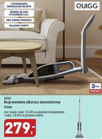 ALDI Quigg Bezprzewodowy odkurzacz akumulatorowy oferta