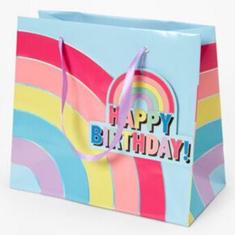 Happy birthday rainbow gift bag - medium