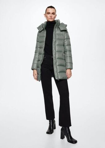 MANGO Pikowana kurtka z kapturem oferta