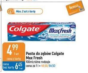 E.Leclerc Pasta do zębów cooling crystals colgate max fresh oferta