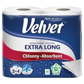 Delikatesy Centrum Velvet extra long ręcznik papierowy 2 rolki oferta