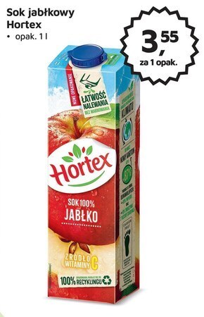 Odido Hortex sok 100 % jabłko 1 l oferta