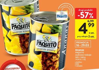 Intermarche Ananas kawałki w lekkim syropie paquito oferta