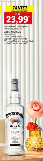 Lidl Wódka żubrówka biała oferta