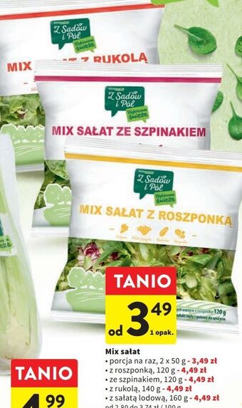 Intermarche Mix sałat ze szpinakiem z sadów i pól oferta