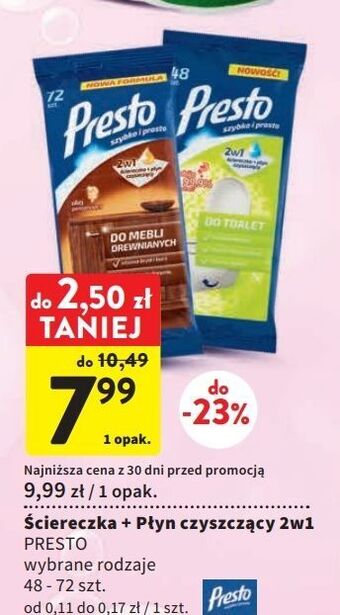 Intermarche Ściereczki do czyszczenia toalet presto clean oferta