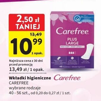 Wkładki higieniczne large carefree plus